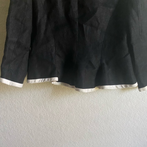 Lauren Ralph Lauren Linen Preppy Academia Black and White Trim Blazer Jacket 8P - Picture 12 of 14